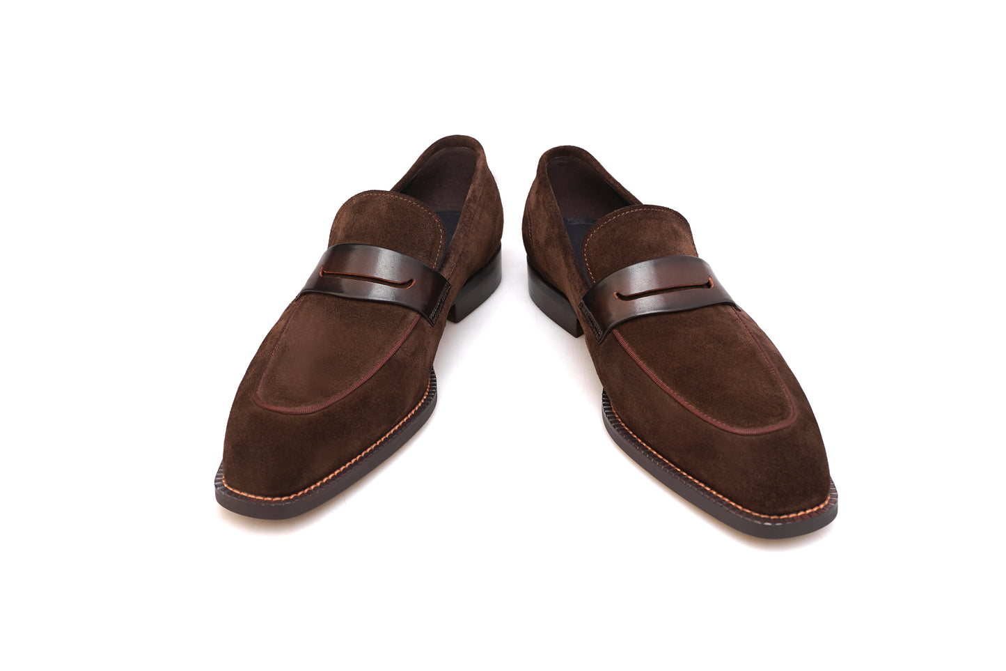Titan Tailor Brown Suede Penny Loafers
