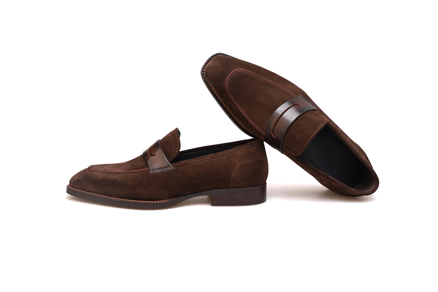 Titan Tailor Brown Suede Penny Loafers