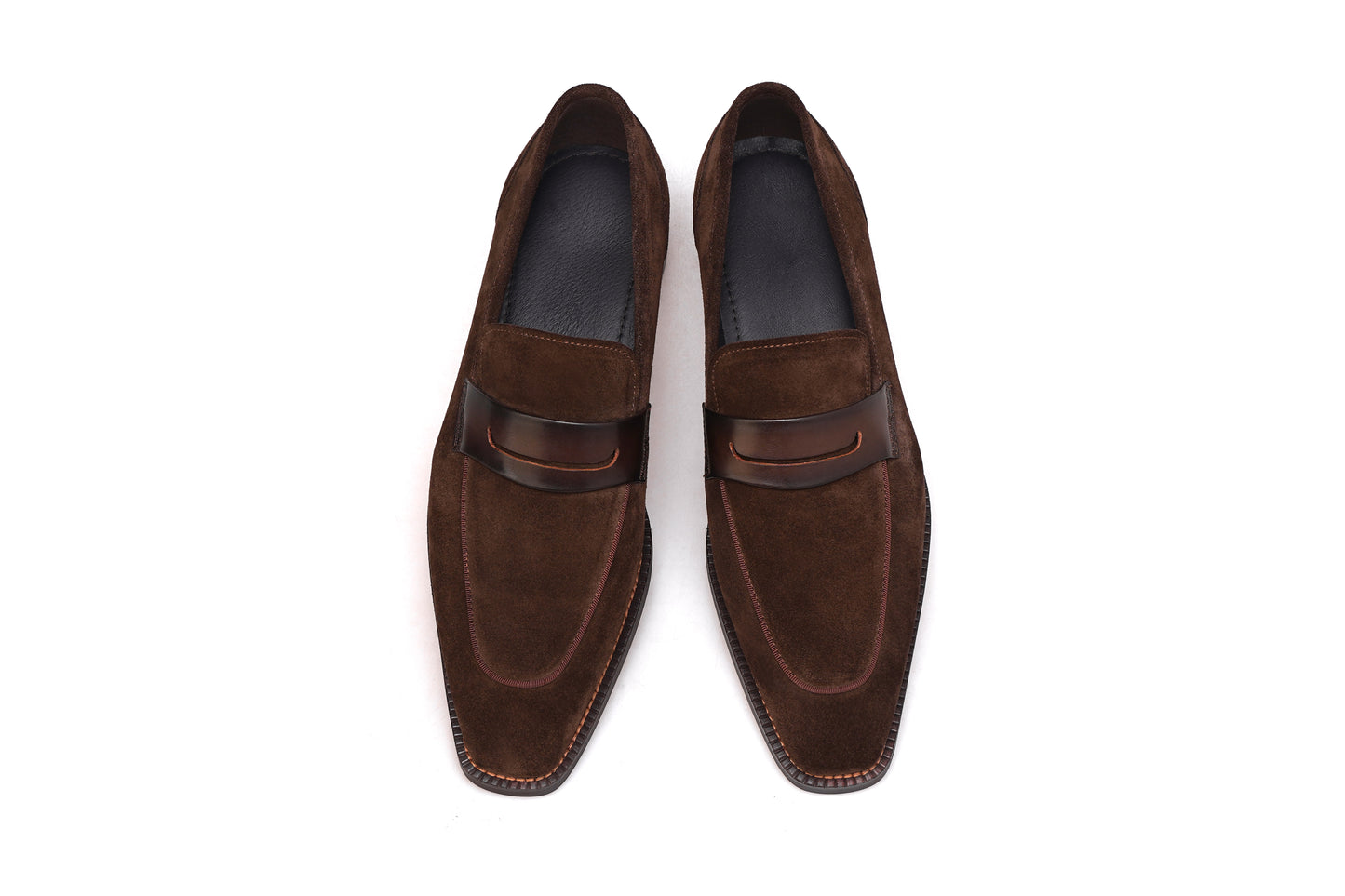 Titan Tailor Brown Suede Penny Loafers