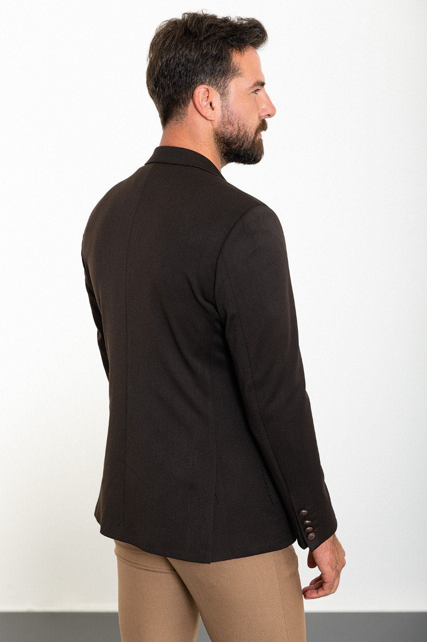 Dark Chocolate Double-Breasted Blazer
