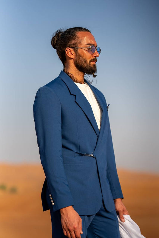 Sax Blue Tailored Suit for Men
