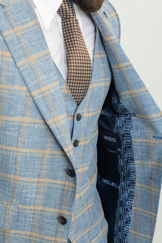 Patterned Blue Suit
