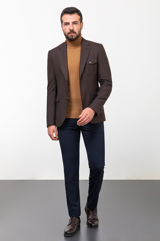 Dark Brown Utility Blazer